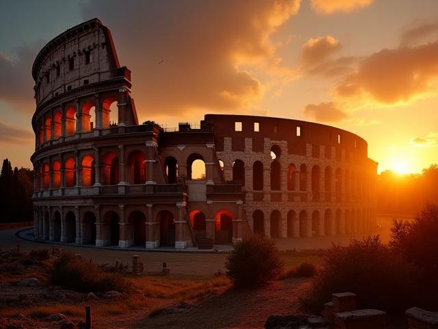 Kolosseum i Rom vid solnedgången