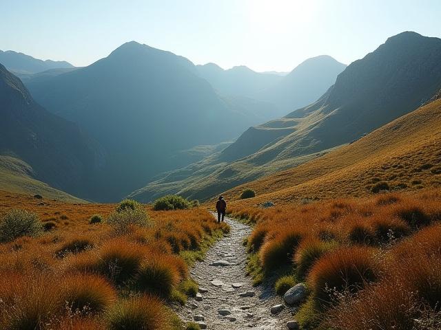Naturskön bild av svenska fjälltoppar under vandring